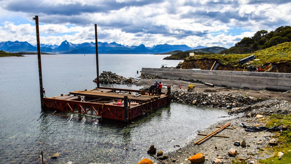 Obras marítimas de infraestructura en Puerto Navarino llevan 20% de avance