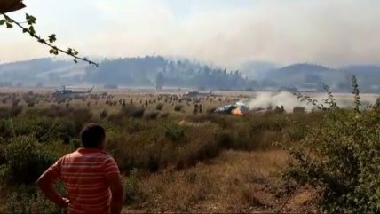   Helicóptero que combatía incendios capotó en La Araucanía: Dos fallecidos 