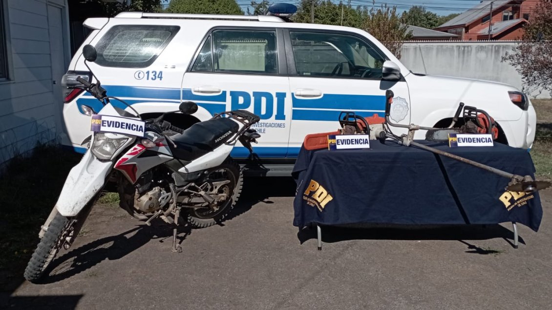 PDI recuperó especies avaluadas en más de cuatro millones de pesos tras un robo en Toltén