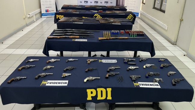 PDI incautó más de 50 armas de fuego irregulares desde domicilios de O'Higgins