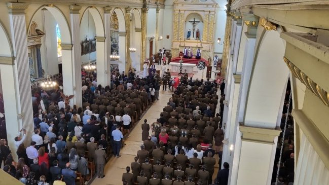 Rancagua despidió al ahora suboficial mayor Daniel Palma con gran concurrencia de vecinos a misa