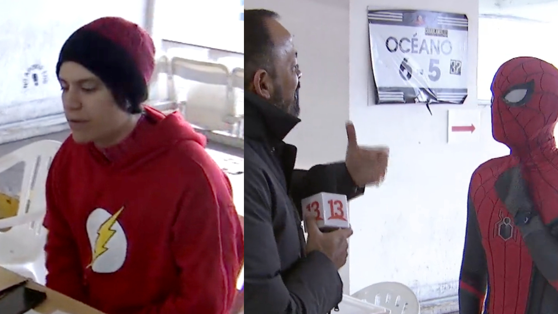 Vocal de mesa llegó disfrazado de Flash y se transformó en Spider-Man: 