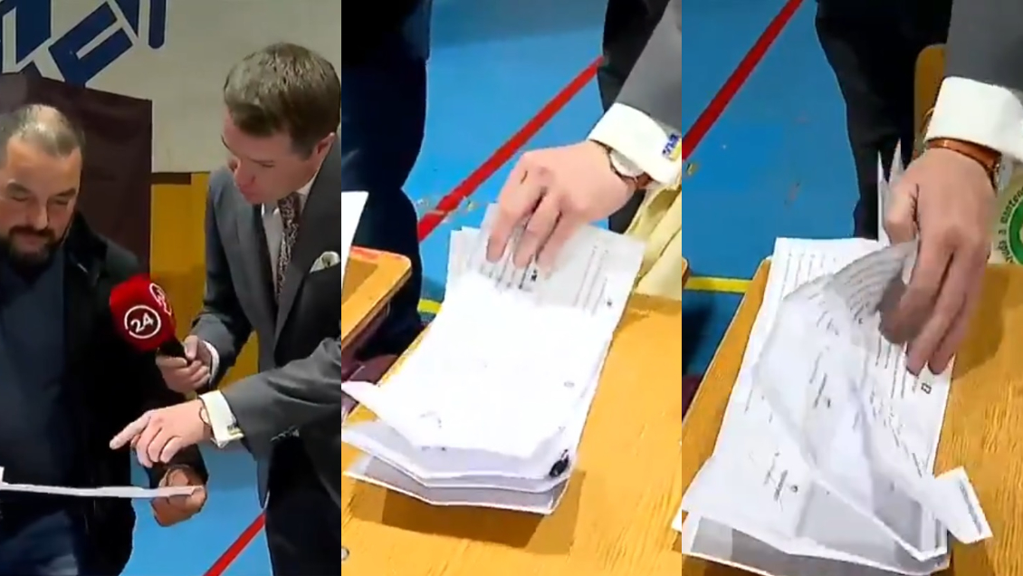 Redes se lanzan contra periodista de TVN por tocar los votos durante cierre de mesas