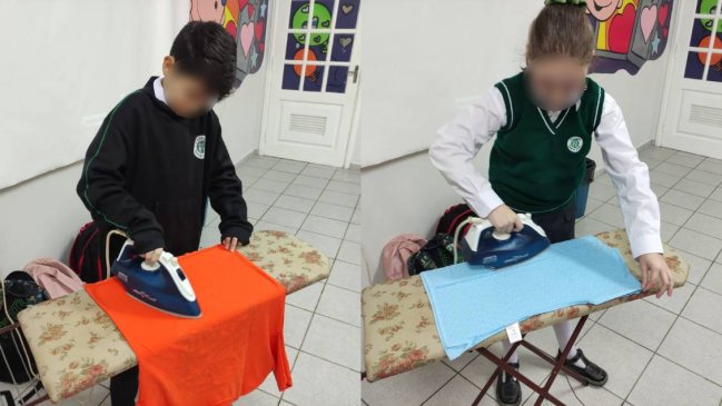   Colegio enseña a sus alumnos a planchar y realizar labores domésticas: 