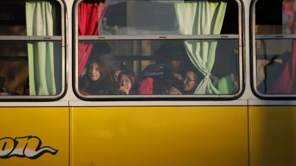  Micros amarillas recorrieron el centro de Santiago  