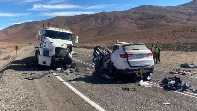 Chañaral: Cuatro trabajadores murieron en un accidente carretero