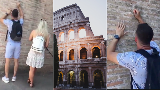 Gobierno italiano identificó al turista británico que talló su nombre en el Coliseo