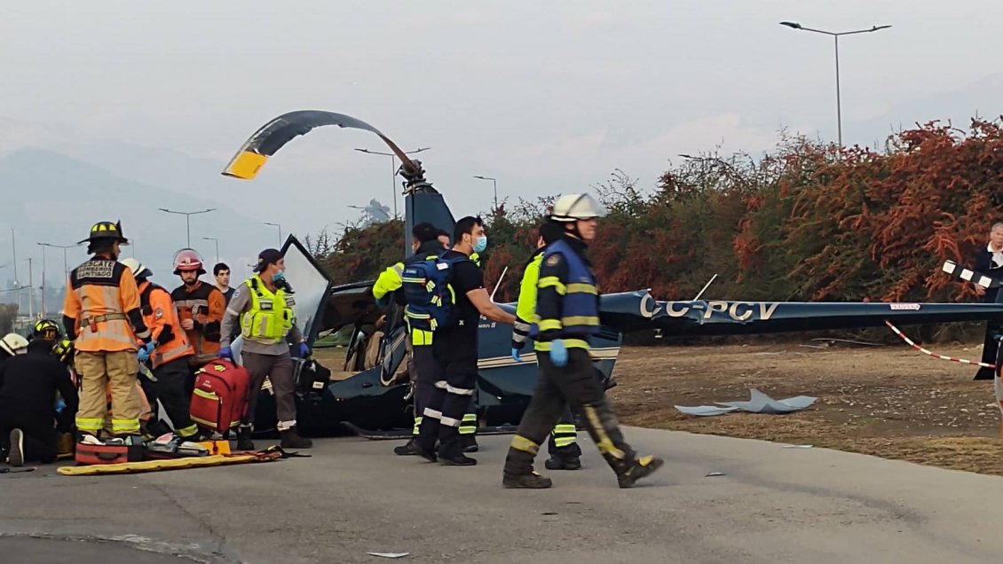 Helicóptero sufrió accidente en Vitacura