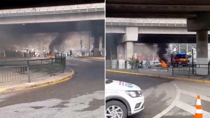   Manifestantes cortaron con barricadas el tránsito en caletera de Vespucio Norte 