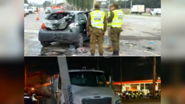 Auto chocó de frente con un camión que transportaba combustible en Maipú