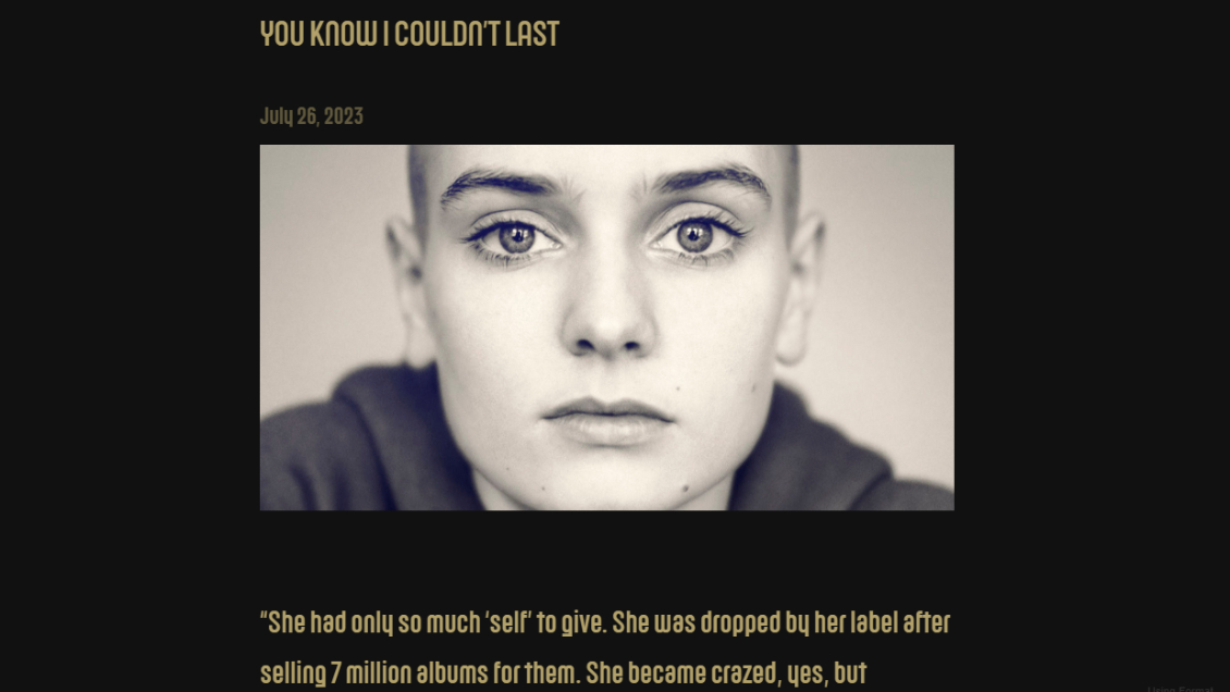 Mensaje de Morrissey a Sinéad O'Connor