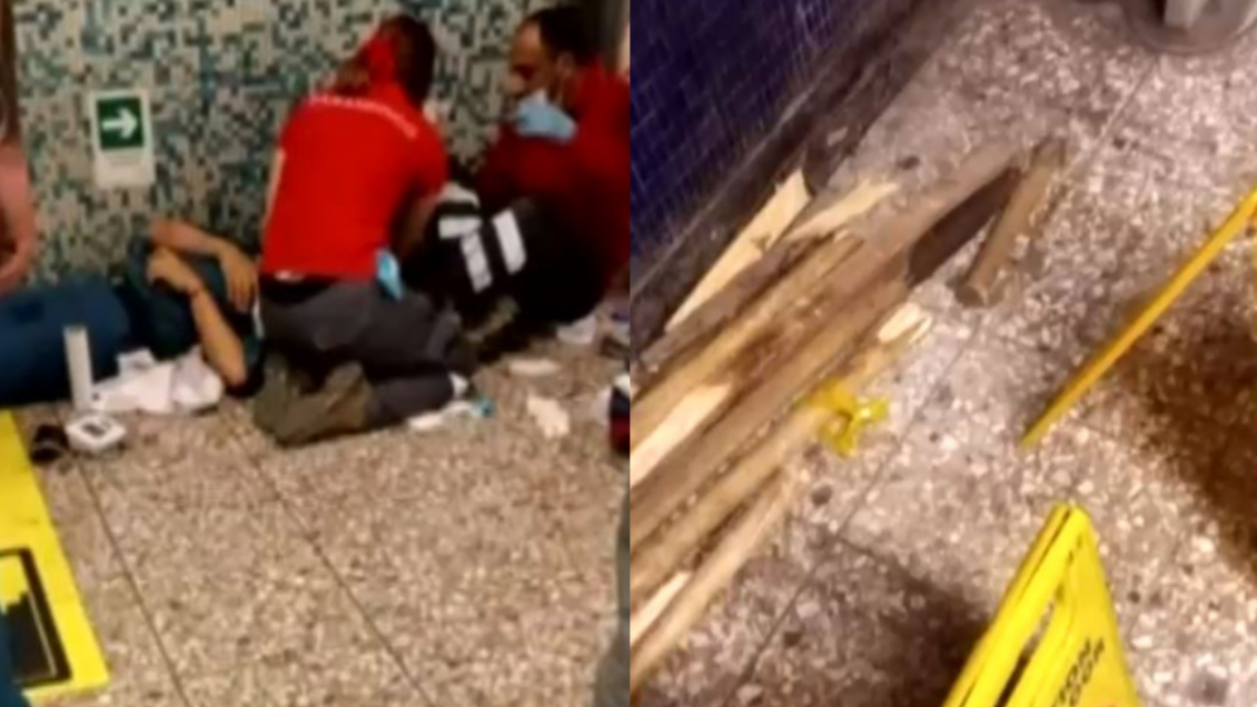 Vigilante del Metro sufrió salvaje golpiza con palos tras operativo contra el comercio ambulante