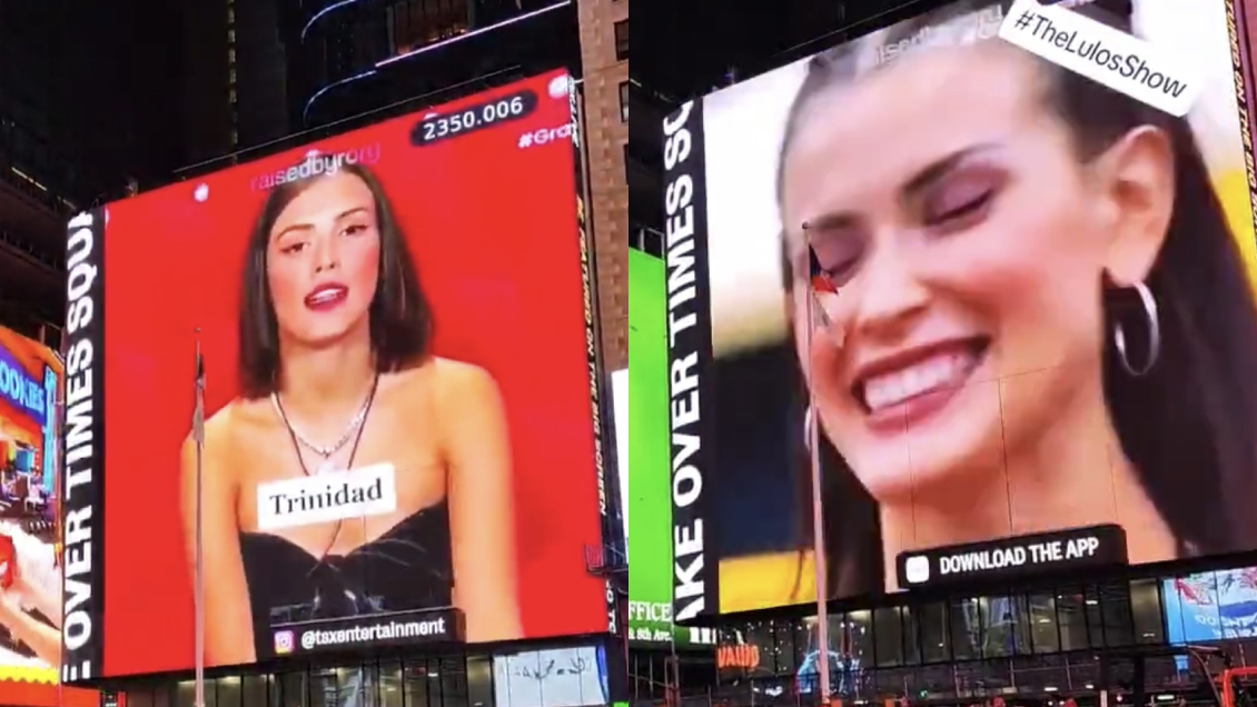 Lulos en Nueva York: Coni Capelli llegó a las pantallas de Times Square