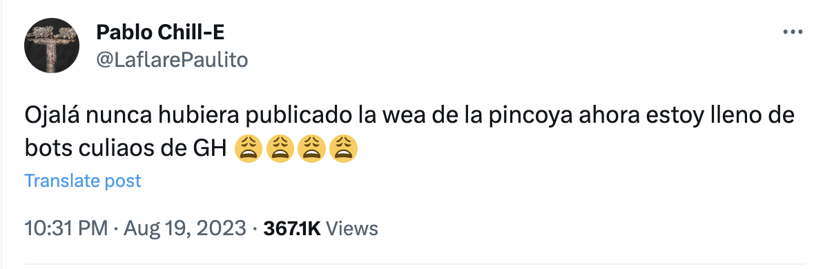 Pablo Chill-E no quiere tener nada que ver con Gran Hermano