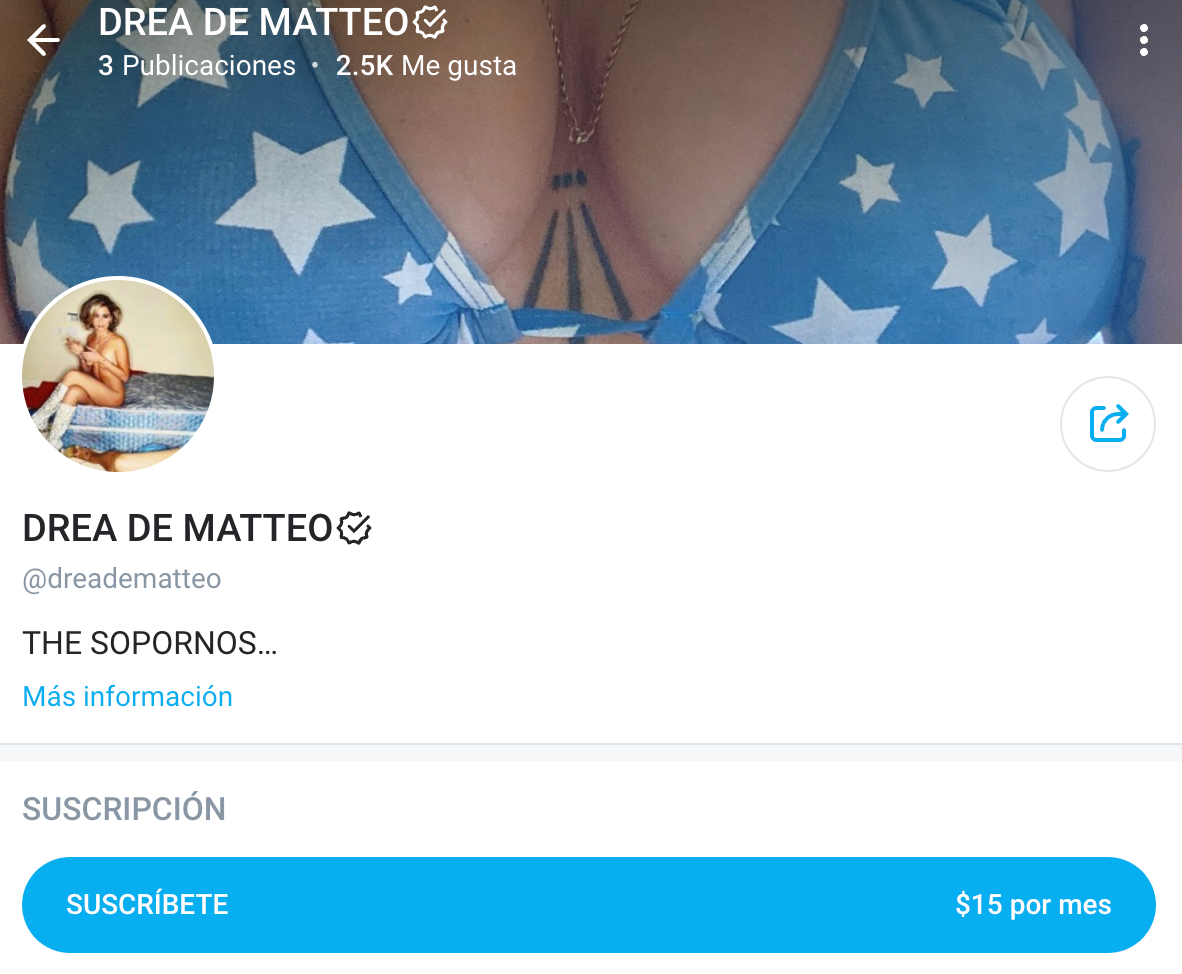 La página de OnlyFans de Drea De Matteo La página de OnlyFans de Drea De Matteo