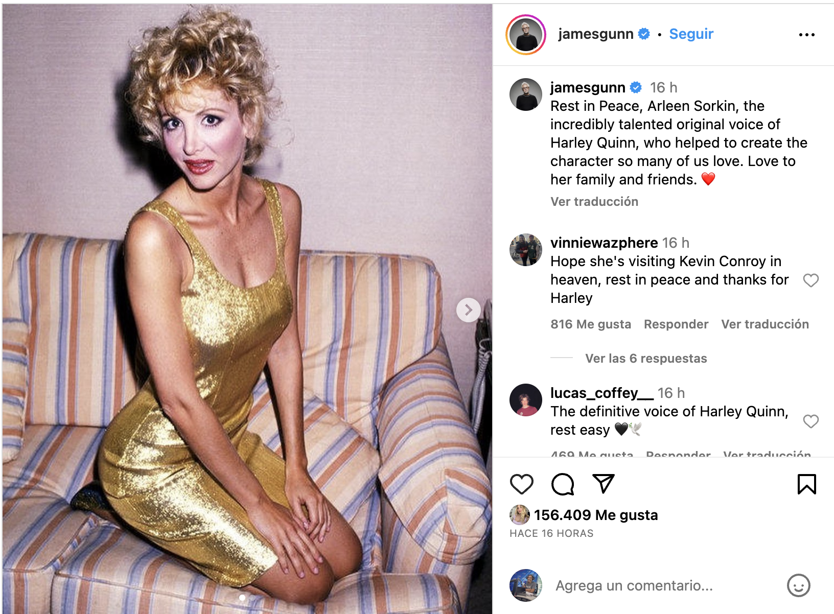 James Gunn despidió a Arleen Sorkin James Gunn despidió a Arleen Sorkin