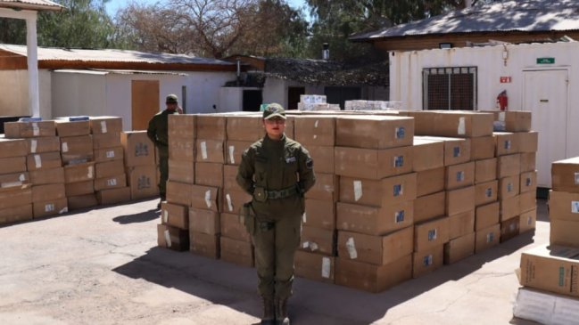 Contrabando en El Loa: 164 mil cajetillas y dos camiones fueron incautados