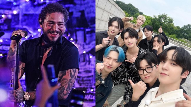 Integrantes de Ateez son captados en concierto de Post Malone en Chile