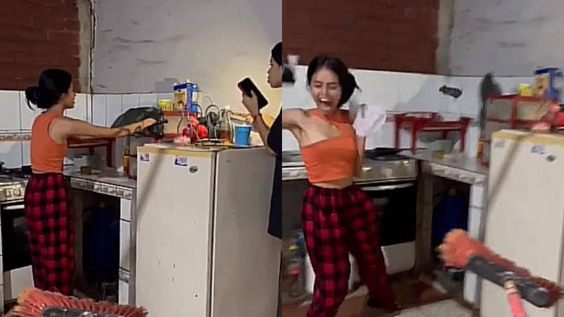 Joven se llevó el susto de su vida por un ratón y su reacción se hizo viral