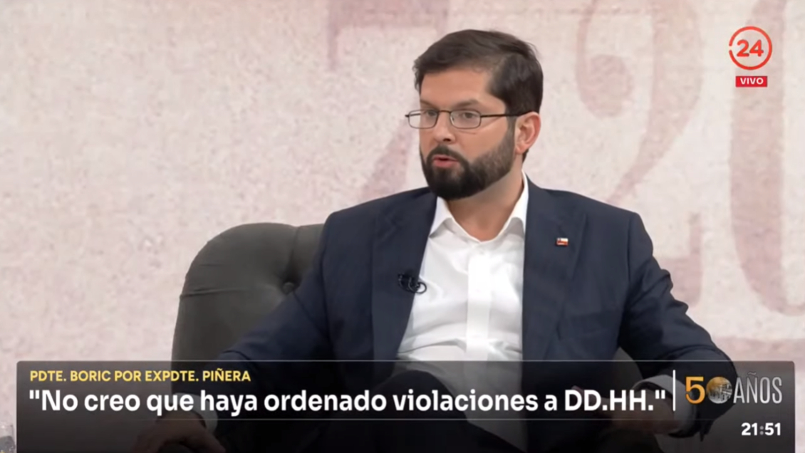 Boric: No creo que Piñera haya ordenado violaciones a los derechos humanos