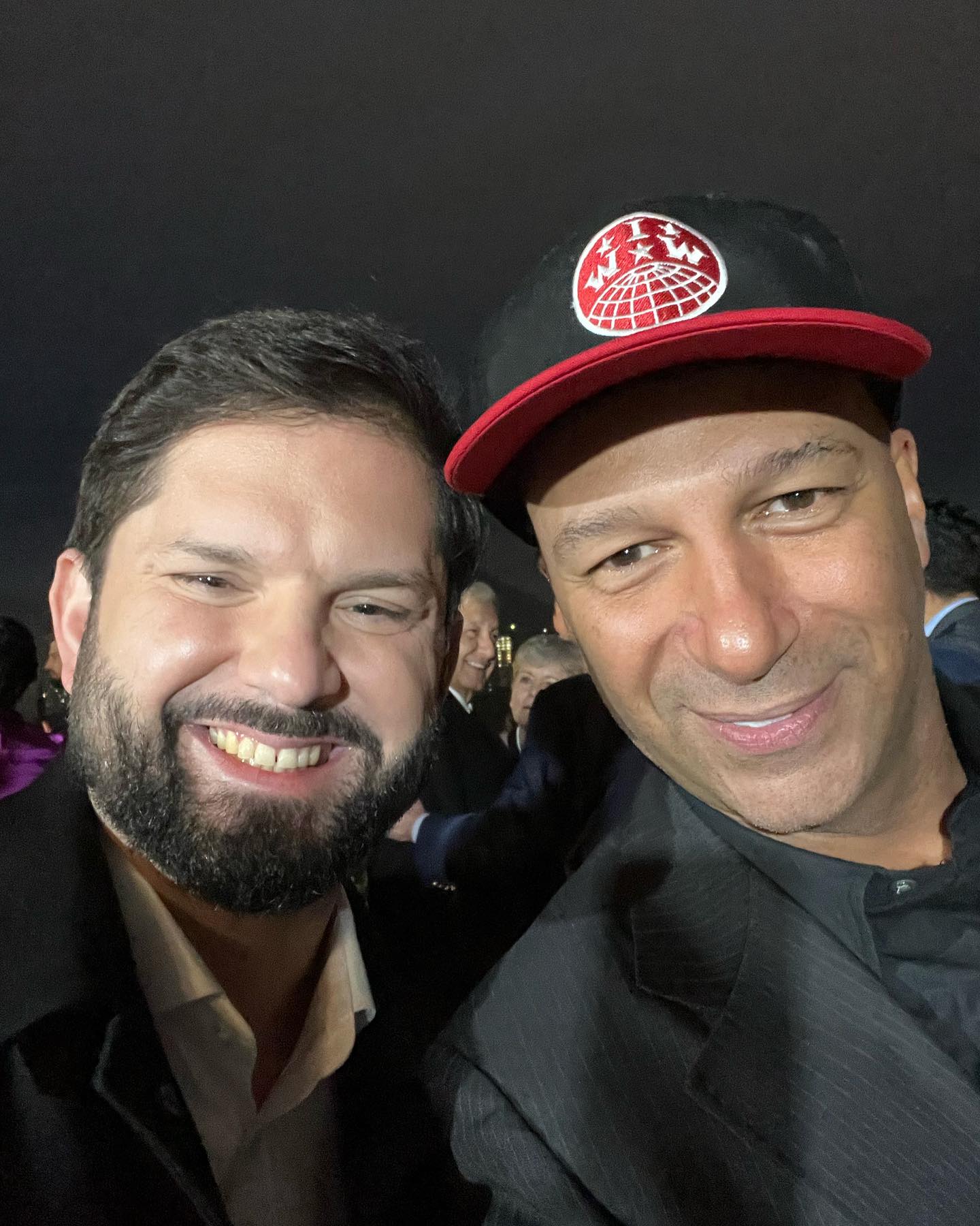 Presidente Boric junto a Tom Morello
