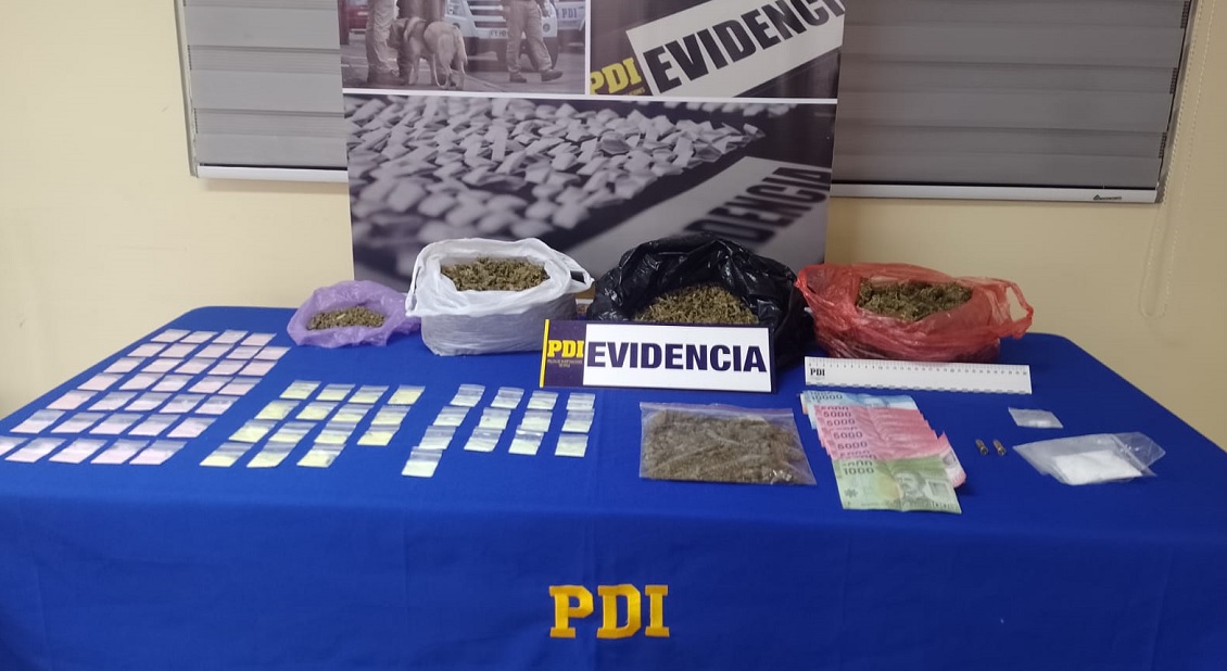 Dos detenidos e incautación de marihuana, ketamina y cocaína en Ovalle