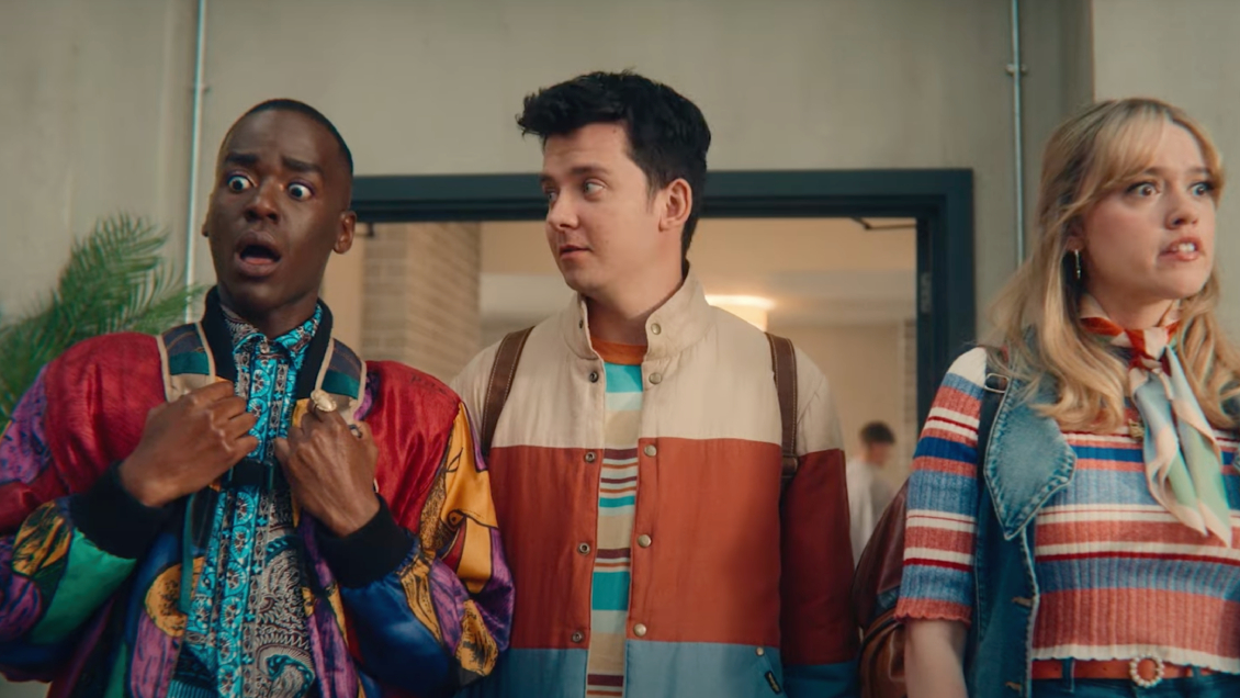 Eric, Otis y Aimee en Sex Education Eric, Otis y Aimee en Sex Education
