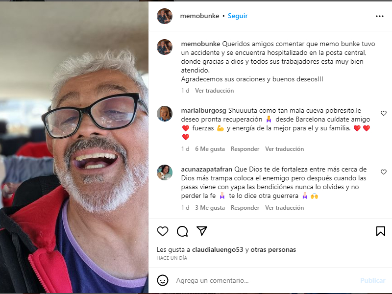 Familia de Memo Bunke reveló que sufrió un accidente Familia de Memo Bunke reveló que sufrió un accidente