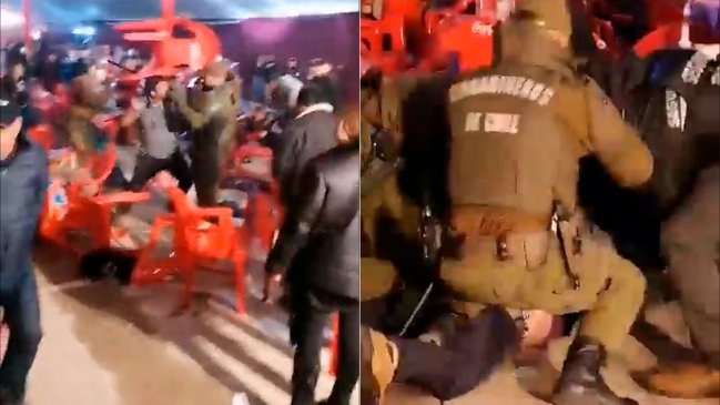   Hasta las sillas volaron: Riña en fonda de Curicó dejó varios detenidos 