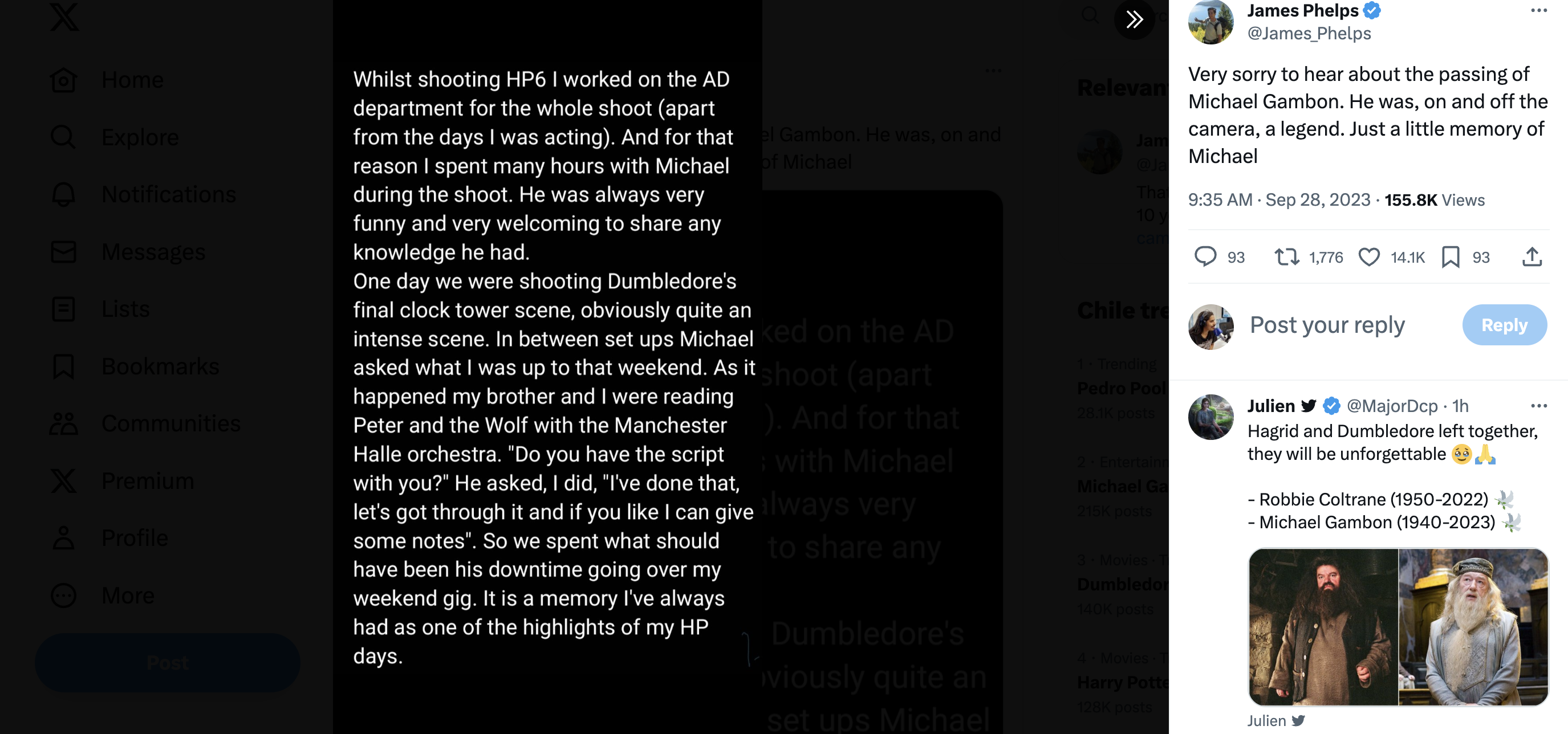 James Phelps Harry Potter James Phelps despide a Dumbledore