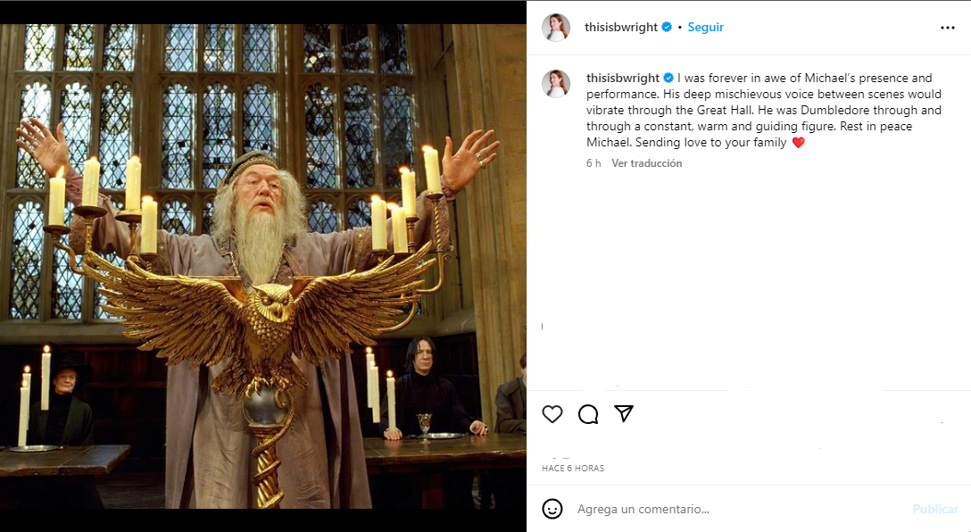 Bonnie Wright homenajea a Michael Gambon Bonnie Wright homenajea a Michael Gambon