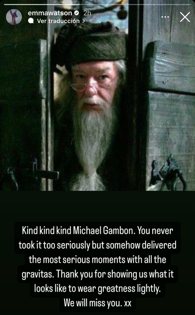 Emma Watson se despide de Michael Gambon Emma Watson se despide de Michael Gambon