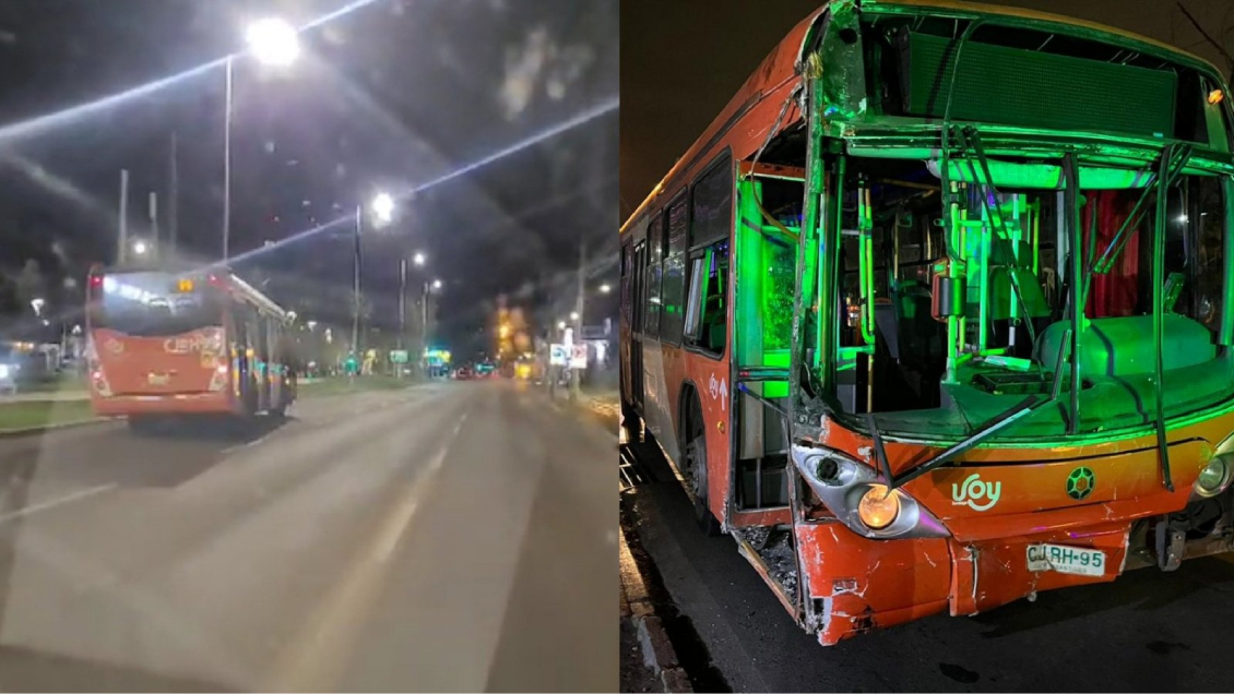 Drogado, micrero de Red arrasó cuatros postes, semáforo, árbol y un auto
