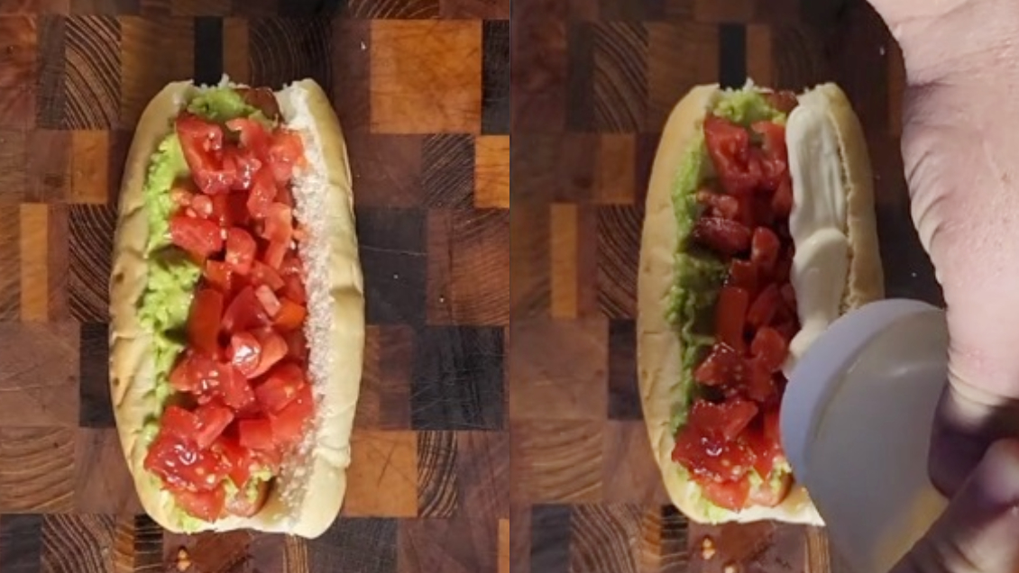 Tiktoker extranjero recibió críticas por preparación de completos: 