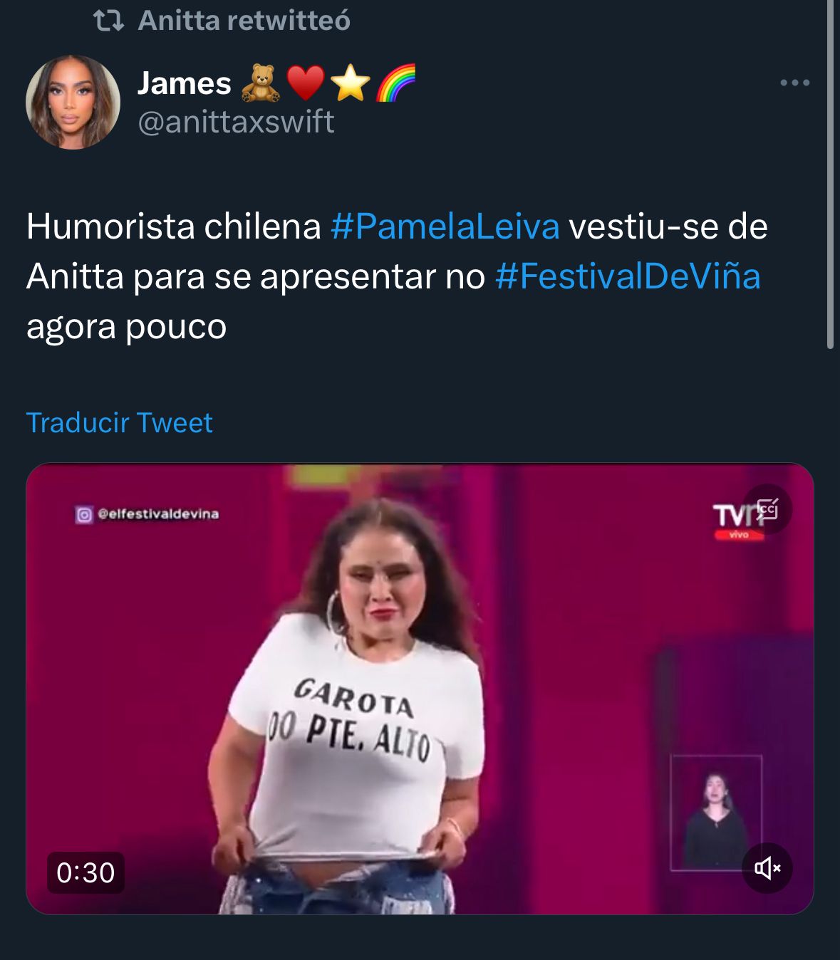 Anitta fue homenajeada por Pamela Leiva en Viña 2023