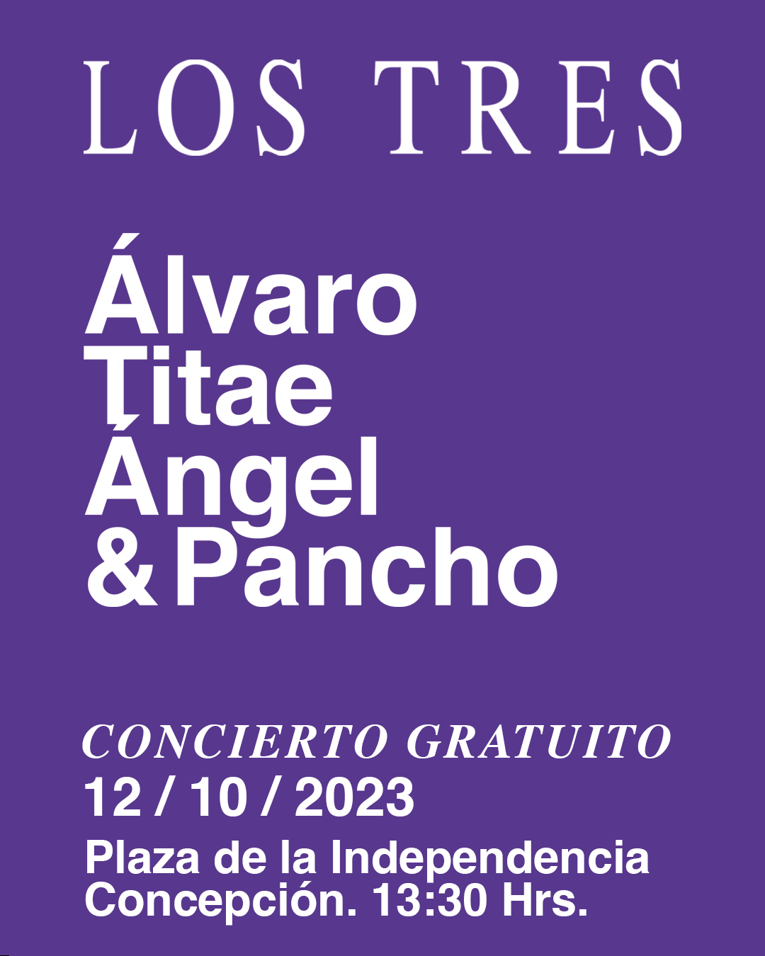 Los Tres show gratuito en Concepción