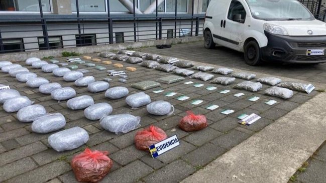   PDI decomisó más de 72 kilos de drogas que iban hacia Valdivia 