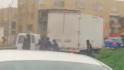   Captan encerrona con secuestro a camiones en Vespucio Sur 