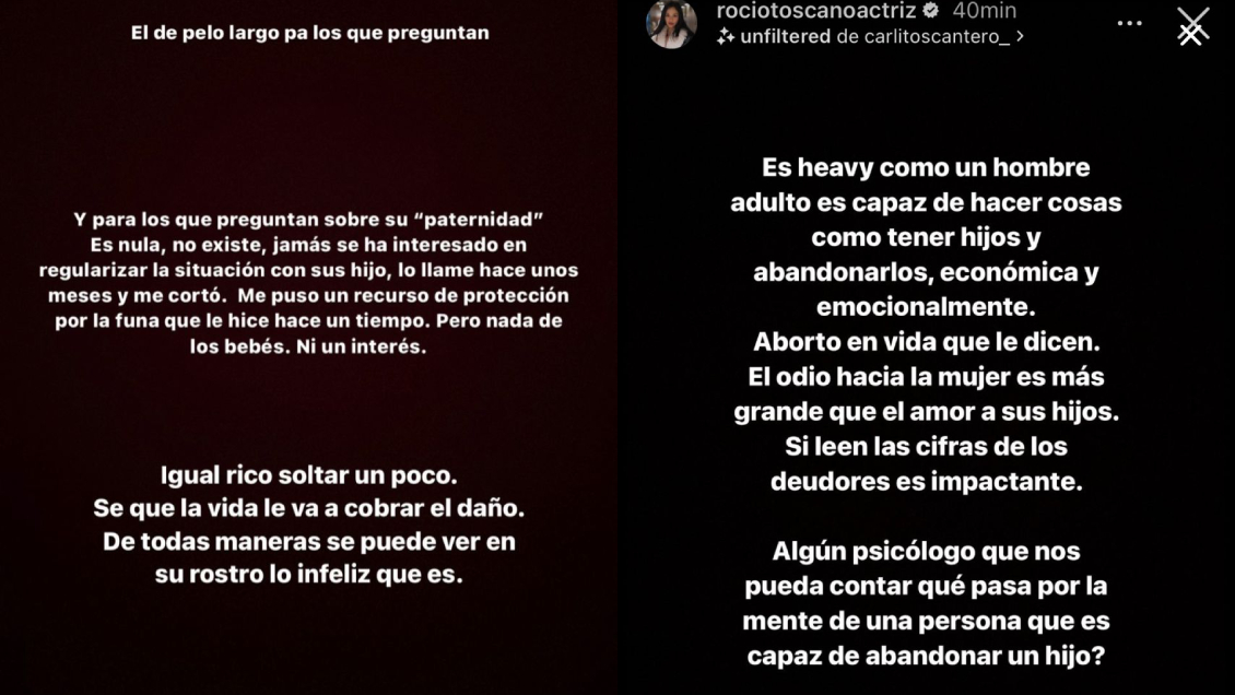 Rocío Toscano hizo un fuerte descargo contra el padre de sus hijos