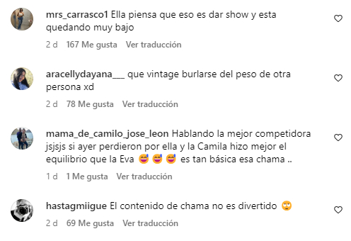 El público arremetió contra Chama por comentarios gordofóbicos