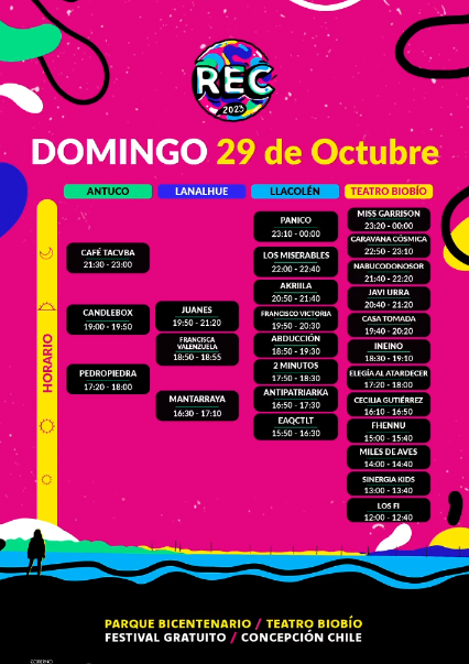 horarios rec 2023 nuevo horario del festival rec el domingo