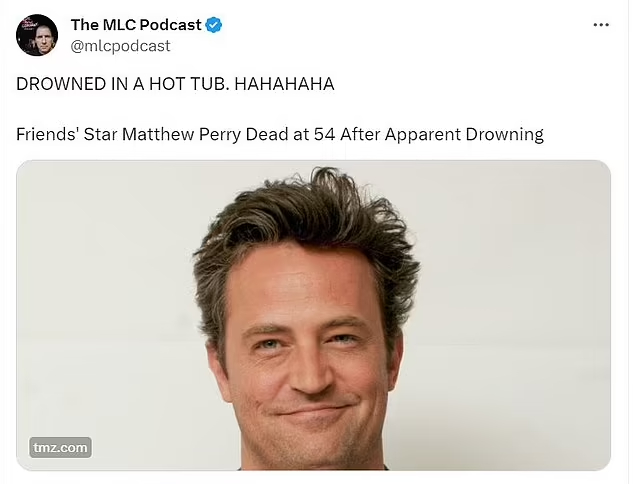 Comediante Kevin Brennan se burló de la muerte de Matthew Perry Comediante Kevin Brennan se burló de la muerte de Matthew Perry