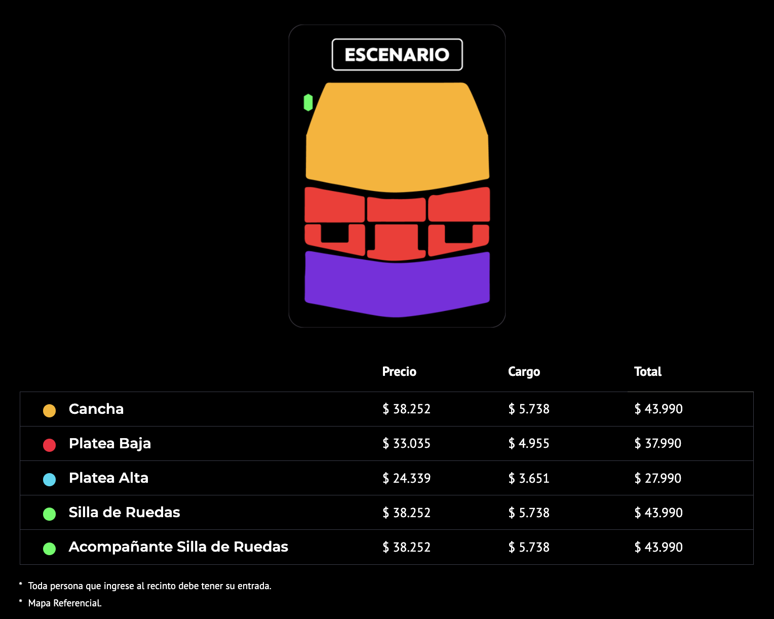 Precios Cami show Precios Cami en Teatro Coliseo