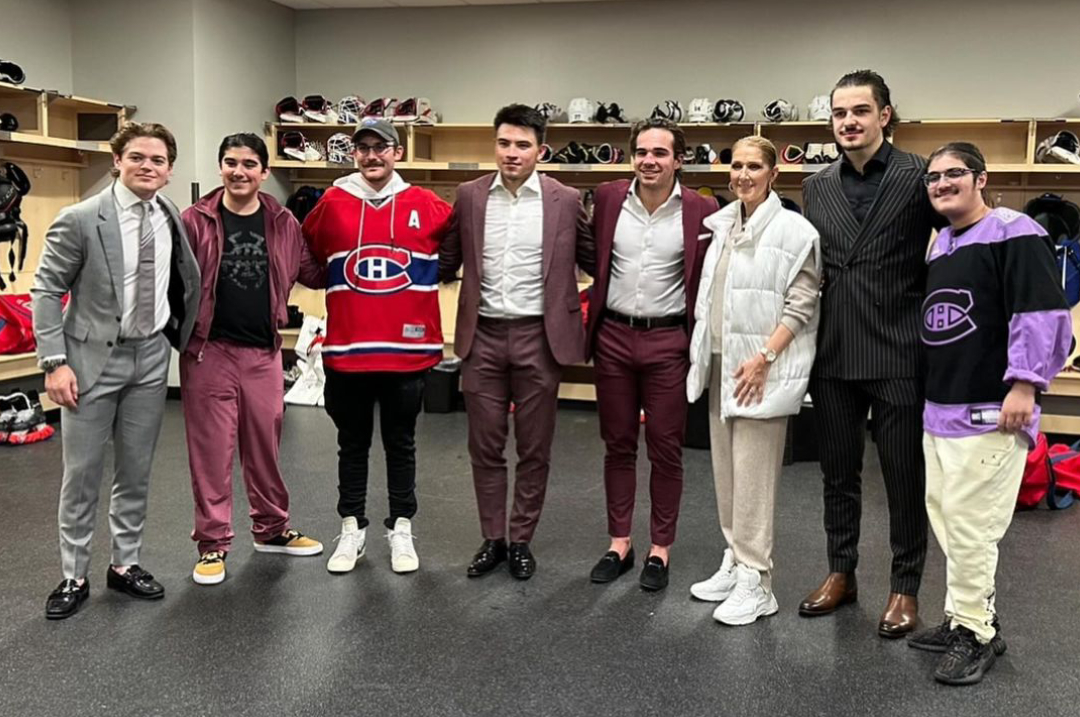 Celine Dion reapareció en público en un juego de la NHL