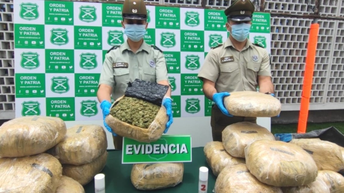 Carabineros incautó 232 kilos de marihuana cerca de Minera Escondida
