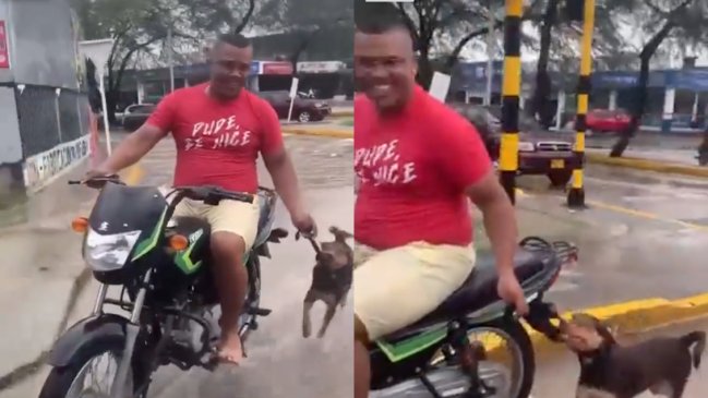   Maltrato: Graban a hombre arrastrando a un perro con su moto en Colombia 