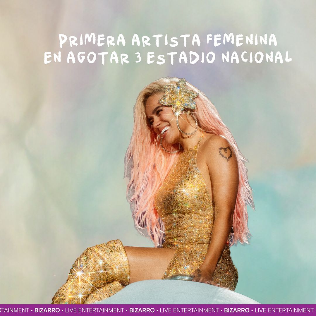 Karol G es la primera mujer en agotar tres fechas en el Esatdio Nacional 