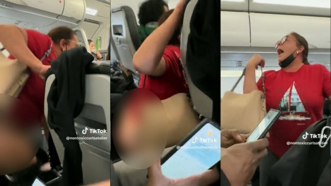   Mujer se bajó los pantalones y amenazó con orinar en pleno pasillo del avión 