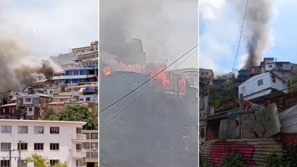   Valparaíso: 72 bomberos lucharon para evitar propagación de incendio en el Cerro Toro 