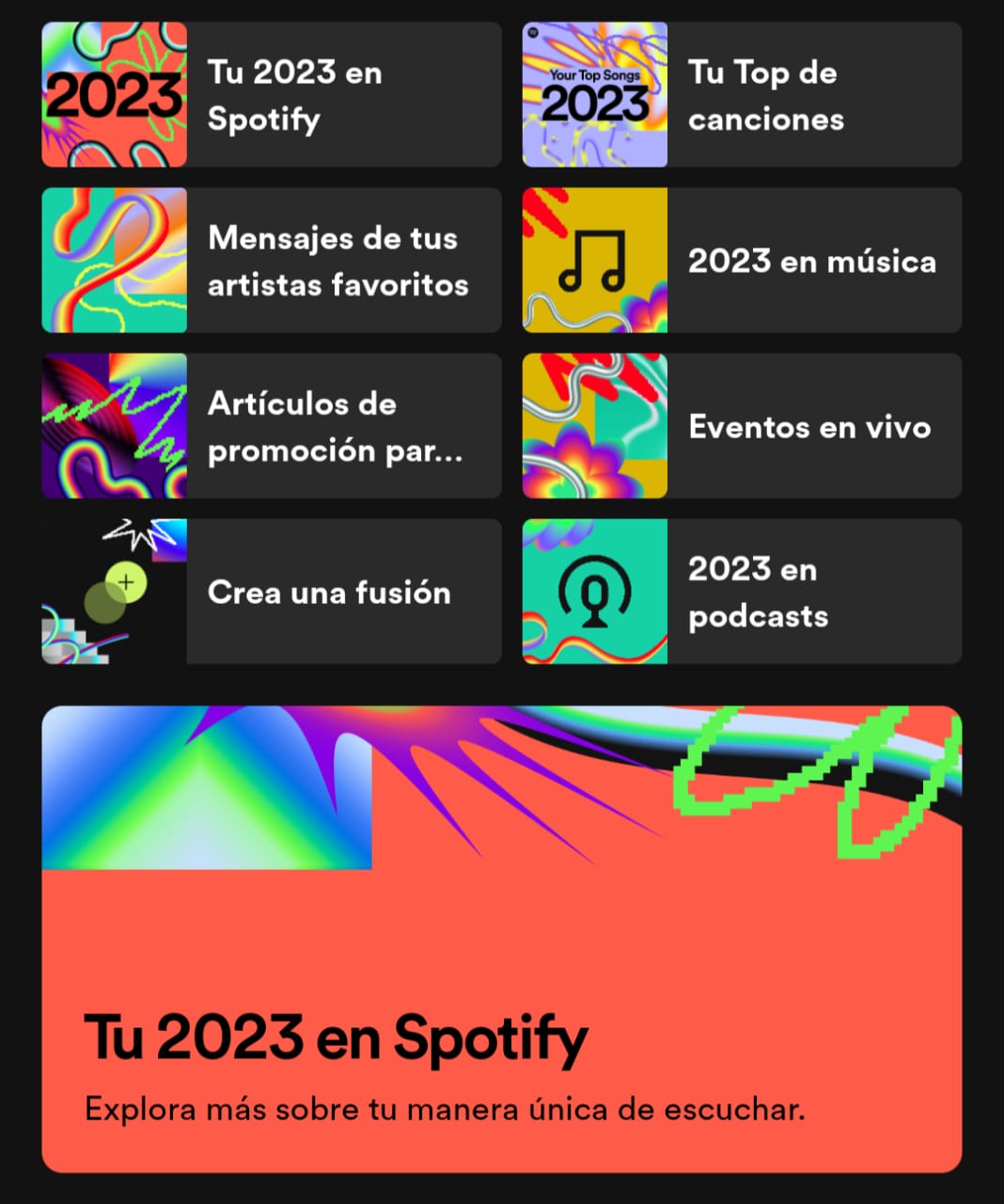 Spotify Wrapped 2023 Spotify Wrapped 2023 en la app